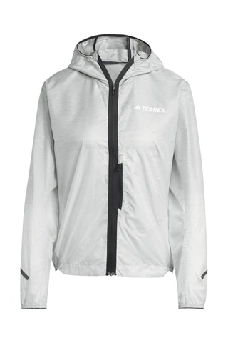 Chaqueta de trail running con capucha Wind - Plateado