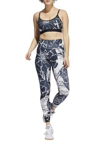 Leggings de tiro alto Optime Superher Training 7/8 - Gris oscuro y blanco