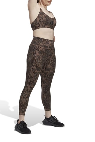 Leggings 7/8 con estampado animal y bolsillo Optime - Marrón y negro