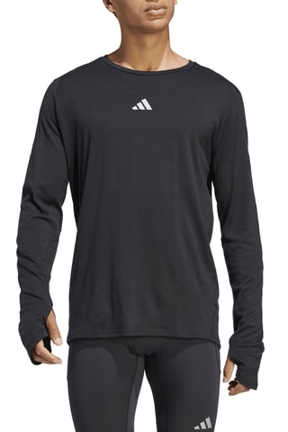 Camiseta slim fit de running de lana merino Ult Cte Merinol - Negro