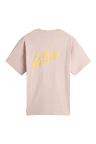 Camiseta loose Brush Script - Rosa