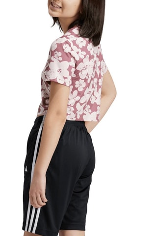 Camiseta cropped de entrenamiento Essentials Seasonal - Rosa viejo