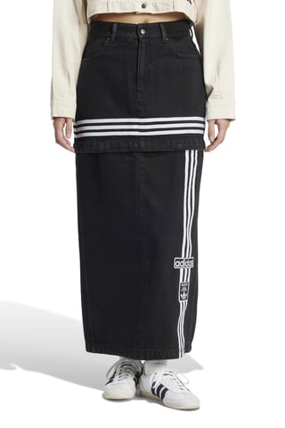 Falda larga vaquera de talle alto Adibreak - Negro