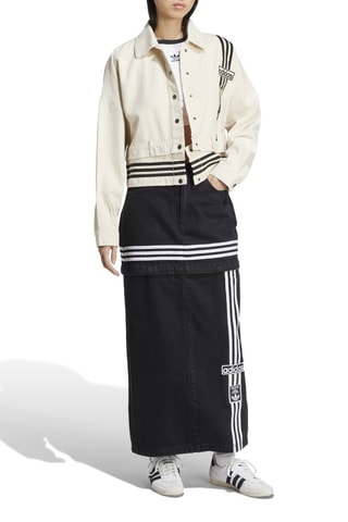 Falda larga vaquera de talle alto Adibreak - Negro