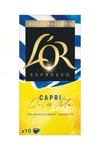 100 cápsulas - Espresso Capri dolce vita ristretto - Intensidad 12 - 10 x 10 cápsulas L'Or Espresso