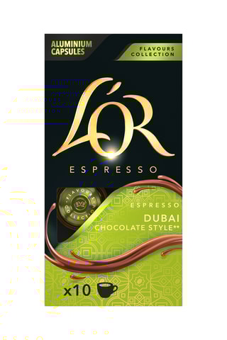 100 cápsulas - Espresso Dubai chocolate - Intensidad 5 - 10 x 10 cápsulas L'Or Espresso