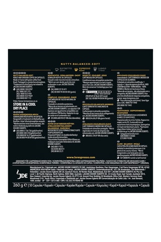 250 cápsulas - Espresso Brasil - Intensidad 8 - 5 x 50 cápsulas L'Or Espresso