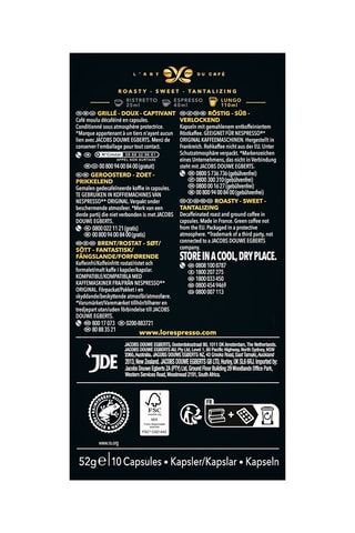 100 cápsulas - Café Lungo Profondo - Intensidad 8 - 10 x 10 cápsulas L'Or Espresso