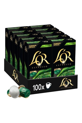 100 cápsulas - Café de Brasil - Intensidad 8 - 10 x 10 cápsulas L'Or Espresso
