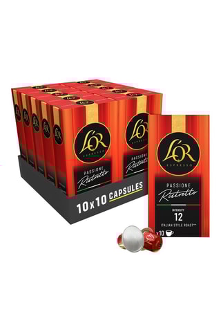 100 cápsulas - Café Passione Ristretto - Intensidad 12 - 10 x 10 cápsulas L'Or Espresso