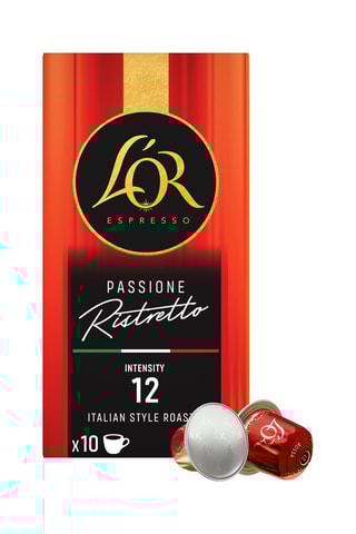 100 cápsulas - Café Passione Ristretto - Intensidad 12 - 10 x 10 cápsulas L'Or Espresso