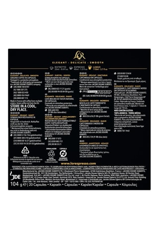 200 cápsulas - Café Lungo Mattinata - Intensidad 5 - 10 x 20 cápsulas L'Or Espresso