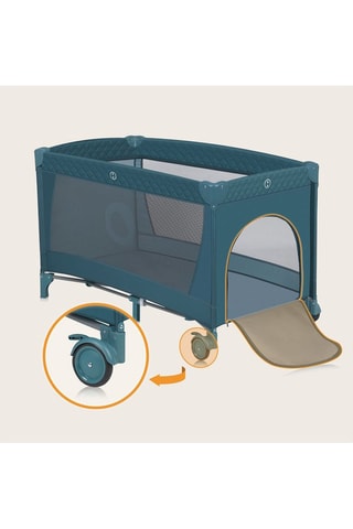 Cuna de bebé Flower - Turquesa - De recién nacido a 36 meses - Hasta 15 kg
