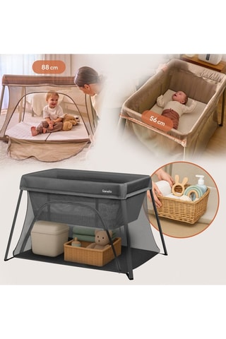 Cuna de bebé Alice - Gris - De recién nacido a 36 meses - Hasta 15 kg