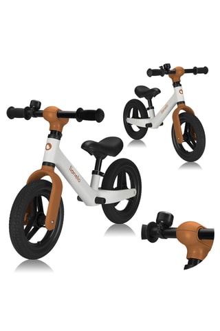 Bicicleta sin pedales Toni - Blanco y marrón - Desde 18 meses - Hasta 30 kg