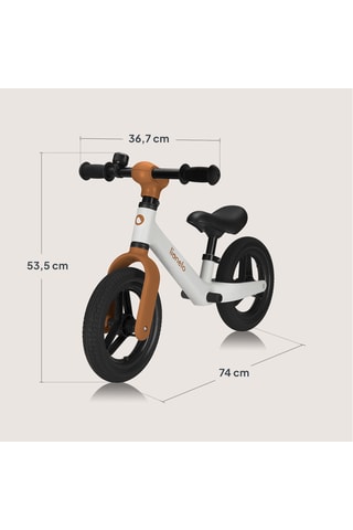 Bicicleta sin pedales Toni - Blanco y marrón - Desde 18 meses - Hasta 30 kg