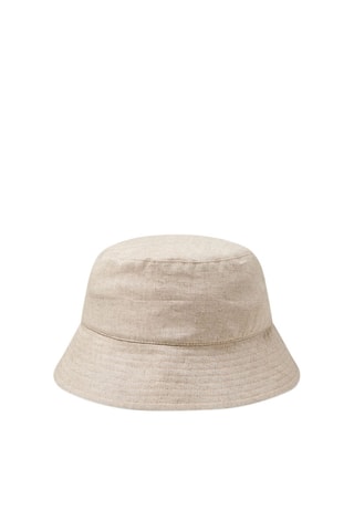 Gorro bucket de lino - Beige