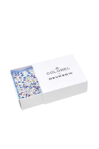 Pañuelo de flores de algodón Le Colonel - Blanco y violeta