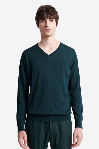 Jersey de lana merino - Azul oscuro