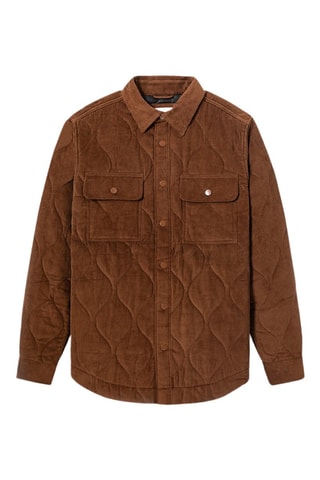 Sobrecamisa regular fit de pana - Marrón