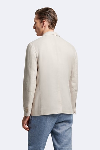 Chaqueta de traje slim fit de lino - Beige