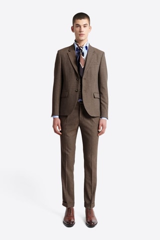 Chaqueta de traje slim fit - Marrón