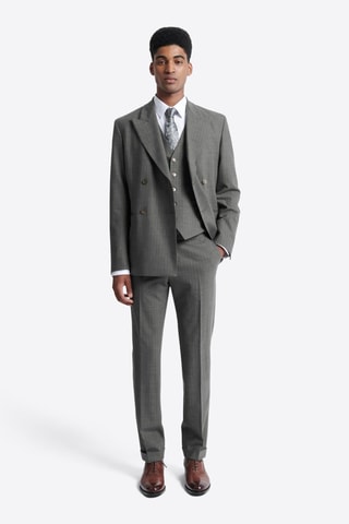 Chaleco de traje de lana - Antracita jaspeado