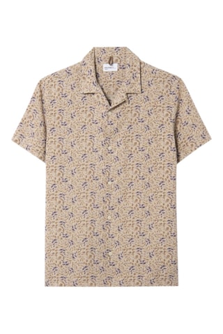 Camisa regular fit de lino - Beige