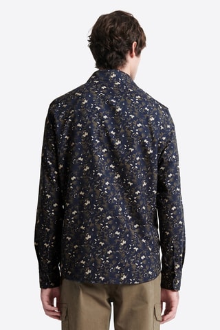 Camisa slim fit de algodón orgánico - Azul marino