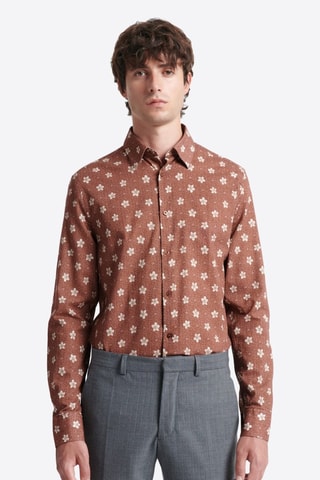 Camisa slim fit - Rojo teja