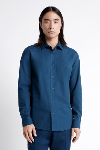 Camisa slim fit - Azul pato