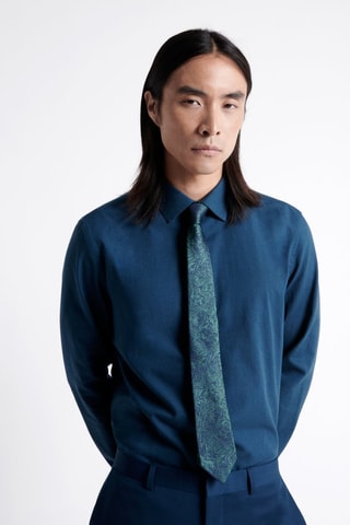 Camisa slim fit - Azul pato