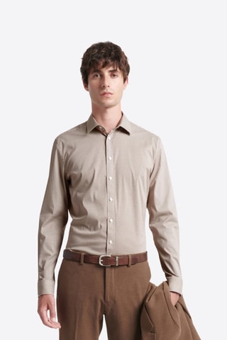 Camisa slim fit - Marrón