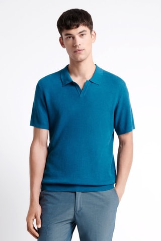 Polo regular fit de algodón orgánico - Azul pato