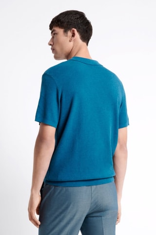 Polo regular fit de algodón orgánico - Azul pato