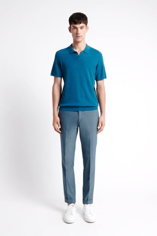 Polo regular fit de algodón orgánico - Azul pato