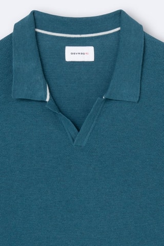 Polo regular fit de algodón orgánico - Azul pato