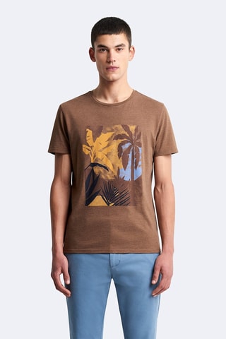 Camiseta slim fit - Marrón