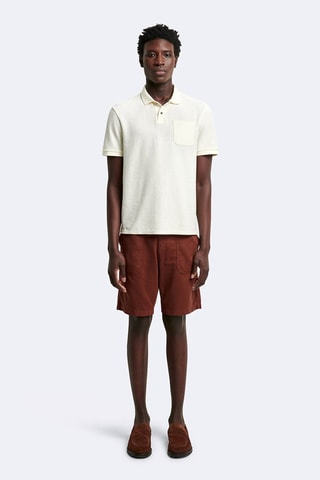 Bermudas rectas de lino - Marrón