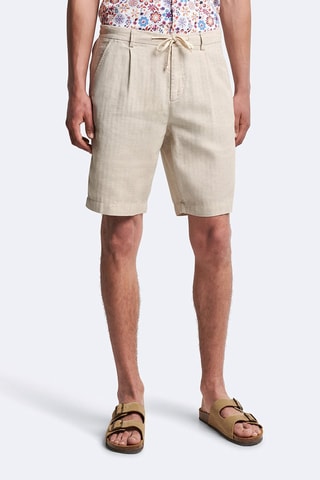Bermudas regular fit de lino - Beige