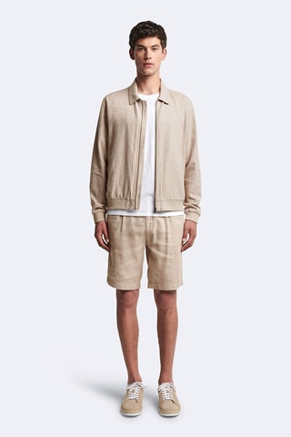 Bermudas regular fit de lino - Beige