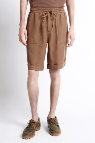 Bermudas de lino - Marrón