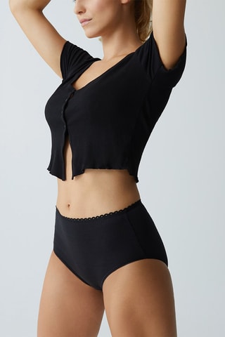 Braga de talle alto Best Cotton - Negro