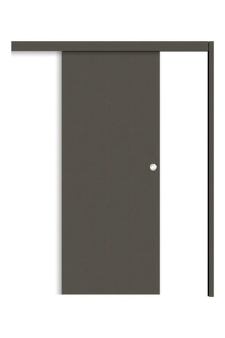 Porte coulissante en applique Miro - Imitation cuir basalt - 83 x 204 cm