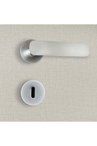 2 poignées de porte à clé Eva - 13,5 x 5,3 x 3,4 cm - aspect chrome mat