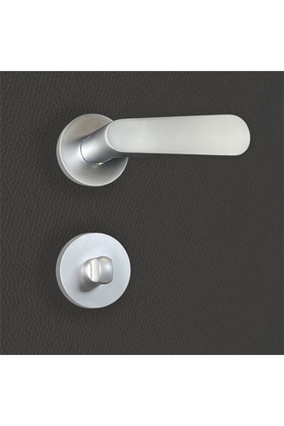 2 poignées de porte à clé Regina - 11,2 x 5,5 x 4,1 cm - aspect chrome mat