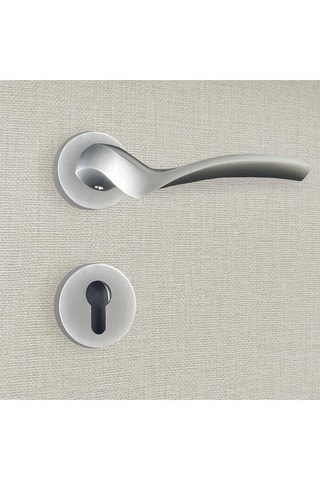 2 poignées de porte à cylindre Carla - 15,2 x 6,2 x 3,8 cm - aspect chrome mat