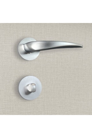 2 poignées de porte à condamnation Erica - 13,42 x 6,1 x 3 cm - aspect chrome mat