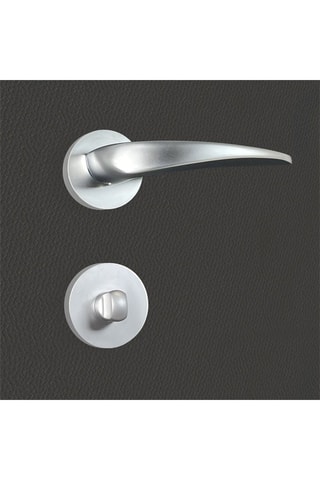 2 poignées de porte à condamnation Erica - 13,42 x 6,1 x 3 cm - aspect chrome mat