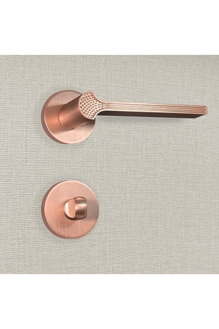 2 poignées de porte à condamnation Cristina - 13,4 x 5,8 x 4 cm - aspect or rose